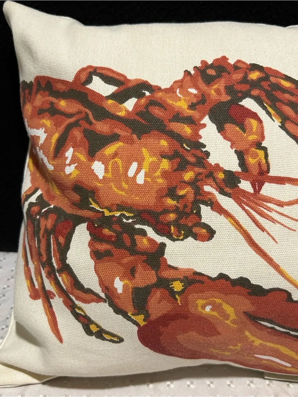 Pottery Barn Outdoor/Indoor Decorative Pillow Lobster Pattern 12 x 12